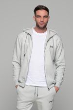 Γκρι ανδρική ζακέτα φουτερ FR με φερμουαρ - Image 4