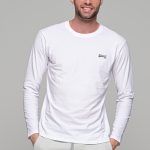 Λευκή ανδρική μακρυμάνικη μπλούζα με στάμπα Freeland