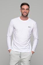 Λευκή ανδρική μακρυμάνικη μπλούζα με στάμπα Freeland