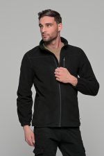 Μαύρη ανδρική ζακέτα fleece FR με φερμουάρ - regular fit - Image 4