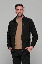 Μαύρη ανδρική ζακέτα fleece FR με φερμουάρ - regular fit - Image 3