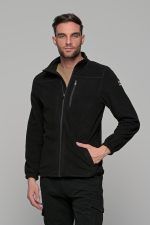 Μαύρη ανδρική ζακέτα fleece FR με φερμουάρ - regular fit - Image 5