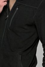 Μαύρη ανδρική ζακέτα fleece FR με φερμουάρ - regular fit - Image 2