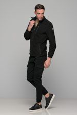 Μαύρη ανδρική ζακέτα fleece FR με φερμουάρ - regular fit - Image 7