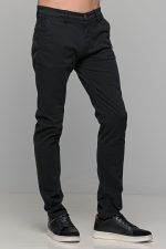 Χειμερινό ανδρικό chino παντελόνι NT μαύρο - Slim fit