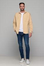 Oversized μπεζ jacket πουκάμισο  – Loose Fit - Image 6
