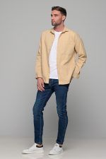 Oversized μπεζ jacket πουκάμισο  – Loose Fit - Image 7