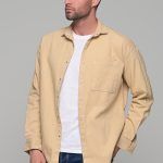 Oversized μπεζ jacket πουκάμισο  – Loose Fit