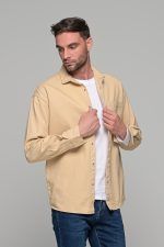 Oversized μπεζ jacket πουκάμισο  – Loose Fit - Image 3