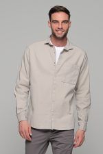 Oversized γκρι jacket πουκάμισο  – Loose Fit - Image 3