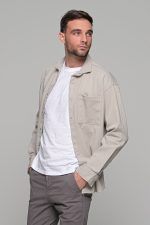 Oversized γκρι jacket πουκάμισο  – Loose Fit - Image 4