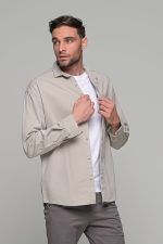 Oversized γκρι jacket πουκάμισο  – Loose Fit - Image 5