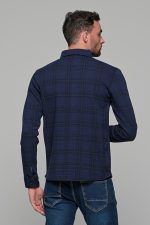 Σπορ μπλε ανδρικό καρό πουκάμισο – Slim fit - Image 5