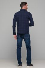 Σπορ μπλε ανδρικό καρό πουκάμισο – Slim fit - Image 8