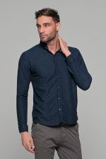 Σπορ μπλε ανδρικό πουκάμισο MR – Slim fit - Image 5