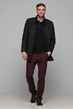 Μαύρη ανδρική μακρυμάνικη βελουτέ μπλούζα πόλο MS με κουμπιά - Image 8