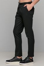 Μαύρο υφασμάτινο ανδρικό παντελόνι με γαζί στην τσάκιση– Skinny fit