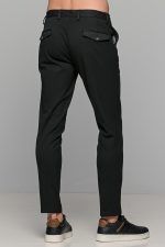 Μαύρο υφασμάτινο ανδρικό παντελόνι με γαζί στην τσάκιση– Skinny fit - Image 5