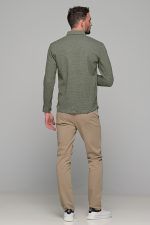 Σπορ λαδί ανδρικό πουκάμισο με λεπτομέρεια στην ύφανση  – Regular fit - Image 10