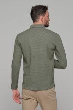 Σπορ λαδί ανδρικό πουκάμισο με λεπτομέρεια στην ύφανση  – Regular fit - Image 5