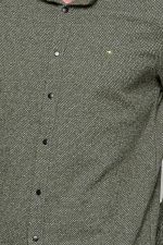 Σπορ λαδί ανδρικό πουκάμισο με λεπτομέρεια στην ύφανση  – Regular fit - Image 2