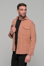 Oversized ροδακινί jacket πουκάμισο  – Loose Fit - Image 4