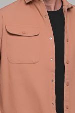 Oversized ροδακινί jacket πουκάμισο  – Loose Fit - Image 2