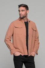 Oversized ροδακινί jacket πουκάμισο  – Loose Fit - Image 3