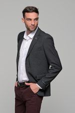 Σκούρο γκρι ανθρακί σακάκι ανδρικό AM- slim fit