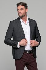 Σκούρο γκρι ανθρακί σακάκι ανδρικό AM- slim fit - Image 5