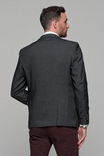 Σκούρο γκρι ανθρακί σακάκι ανδρικό AM- slim fit - Image 6
