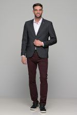 Σκούρο γκρι ανθρακί σακάκι ανδρικό AM- slim fit - Image 7