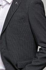 Σκούρο γκρι ανθρακί σακάκι ανδρικό AM- slim fit - Image 2