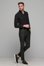 Σπορ μαύρο ανδρικό πουκάμισο MR – Slim fit - Image 7