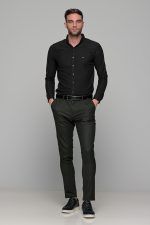 Σπορ μαύρο ανδρικό πουκάμισο MR – Slim fit - Image 5