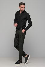 Σπορ μαύρο ανδρικό πουκάμισο MR – Slim fit - Image 6