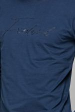 Μπλε ανδρική μακρυμάνικη μπλούζα με στάμπα Freeland στο στήθος - Image 4