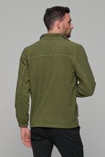 Χακί ανδρική ζακέτα fleece FR με φερμουάρ - regular fit - Image 6