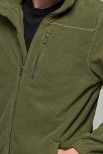 Χακί ανδρική ζακέτα fleece FR με φερμουάρ - regular fit - Image 2