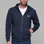 Μπλε ανδρική ζακέτα φουτερ FR με φερμουαρ