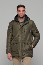 Χακί ανδρικό αδιάβροχο μπουφάν τύπου παρκά - regular fit - Image 4