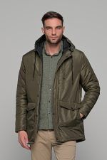 Χακί ανδρικό αδιάβροχο μπουφάν τύπου παρκά - regular fit - Image 3