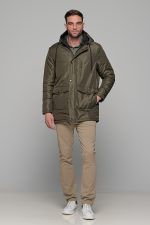 Χακί ανδρικό αδιάβροχο μπουφάν τύπου παρκά - regular fit - Image 7
