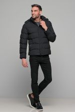 Μαύρο ανδρικό φουσκωτό μπουφάν PAPARAZZI - slim fit - Image 4