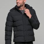 Μαύρο ανδρικό φουσκωτό μπουφάν PAPARAZZI - slim fit