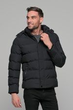 Μαύρο ανδρικό φουσκωτό μπουφάν PAPARAZZI - slim fit