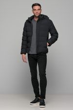 Μαύρο ανδρικό φουσκωτό μπουφάν PAPARAZZI - slim fit - Image 6