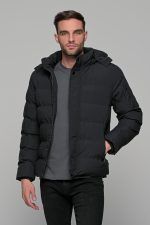 Μαύρο ανδρικό φουσκωτό μπουφάν PAPARAZZI - slim fit - Image 3