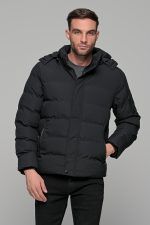 Μαύρο ανδρικό φουσκωτό μπουφάν PAPARAZZI - slim fit - Image 5