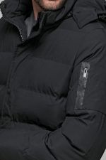 Μαύρο ανδρικό φουσκωτό μπουφάν PAPARAZZI - slim fit - Image 2